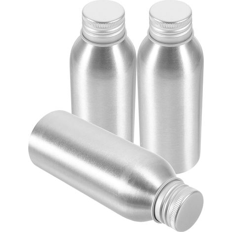 Flacons en aluminium vides 3 ensembles de 100 ml avec bouchon à vis pour voyages en extérieur pour femmes, récipients à parfum rechargeables (1/5)