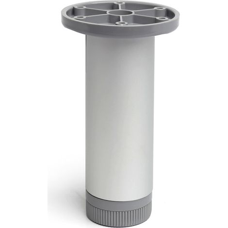 Pata regulable de aluminio cilíndrica con una altura de 150 mm y acabada en anodizado mate. Dimensiones: 40x40x150 mm -