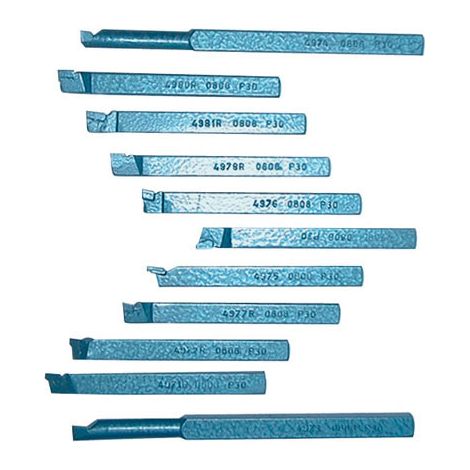 Güde – Lot de 11 outils de tournage monobloc pour tour à bois – Pastille carbure soudé – Longueur 100 mm – Section carrée 8 mm x 8 mm (1/2)