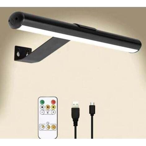 Applique murale sans fil avec détecteur de mouvement, applique murale LED sans fil avec télécommande, lumière rechargeable par USB, éclairage d'image magnétique, salle de bain, intérieur, chambre à co (1/4)