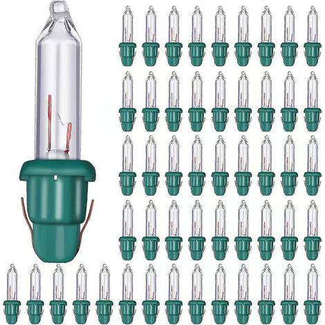 Ampoules miniatures de rechange pour Noël, 2,5 V, en verre, avec douille, 0,17 ampère, 0,425 watt (1/5)