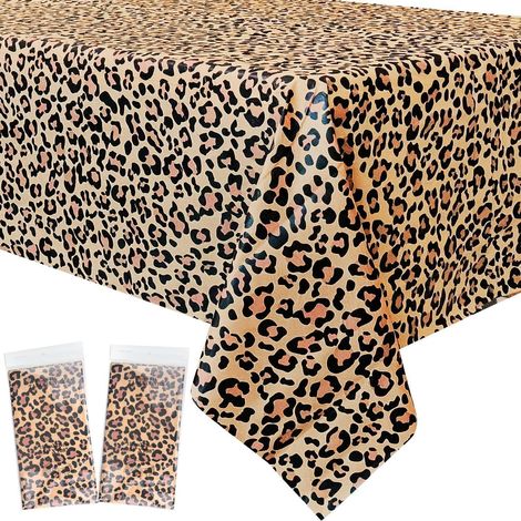 2er Pack Tischdecke Leopardenmuster 137x274cm für Tier-Mottopartys