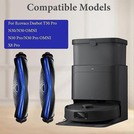 Confezione da 2 spazzole rotanti di ricambio per aspirapolvere Ecovacs Deebot T50 Pro/N30 Pro/N30/N30 Omni/N30 Pro Omni/X8 Pro V (1/5)