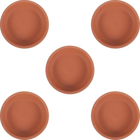 5pcs Assiettes à Plantes en Terre Cuite Rouge, Accessoires pour Plantes, Préviennent la Pollution du Sol, pour Projets de Jardinage et Décoration Intérieure (1/5)