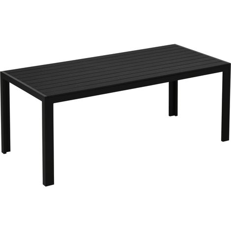 Tavolo da giardino in alluminio e legno-plastica 190 x 84,5 x 72 cm nero (1/5)