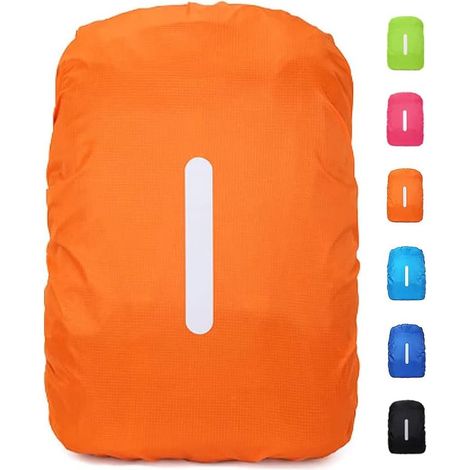 1 pack de housses de sac à dos réfléchissantes orange S (84 x 64 cm), housses de sac à dos imperméables, idéales pour la randonnée, le vélo et l'alpinisme (1/5)