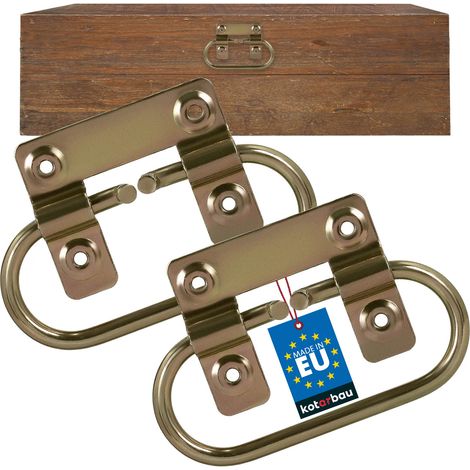 Maniglia per cassapanca KOTARBAU® per cassetti, maniglie per coperchi, zincata oro, 13 cm, set da 2
