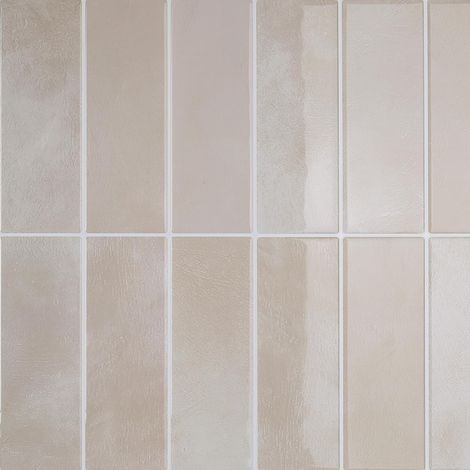 Lot de 16 carreaux muraux rectangulaires à décoller et à coller - Carreaux muraux imperméables pour cuisine, salle de bain, buanderie - Beige - 30,5 x 30,5 cm (1/5)