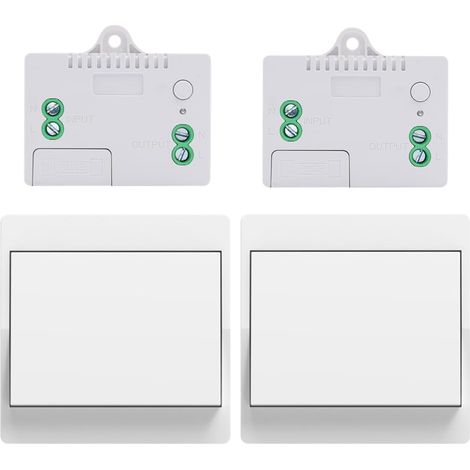 Interrupteur sans fil sans piles kit interupteur sans fil autoalimente va et vient sans fil sans pile radio interrupteur a distance eclairage domestique (1Gang 2V2) (1/5)