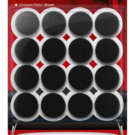 Patins en Feutre Auto-Adhésifs 48 PCS 25 mm-Patins pour Meubles Noir - Patin Meuble Premium - Patin Feutre Autocollant (1/5)