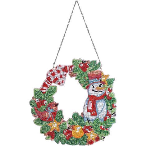 Couronne de Noël en diamant pour décoration murale (style a) 1 pièce bd (1/3)
