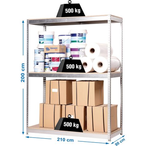 Simonrack Moderne Metallregal Galva und Holz 200x210x90 cm