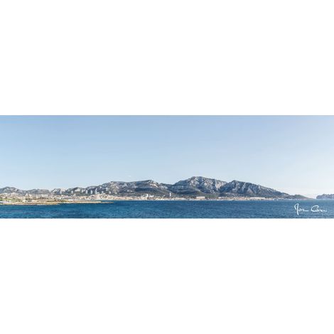 Tableau sur toile skyline Marseille 30x97 cm - Impression sur Toile Murale Décorative - Image imprimée en HD sur Toile - Toile sur Châssis en Bois FSC - Fabriqué en France