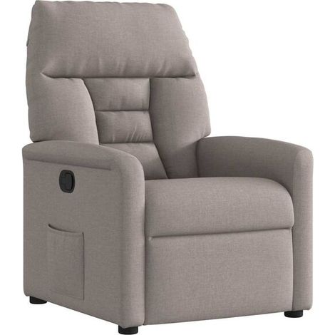 Fauteuil inclinable en tissu brun grisâtre (1/5)