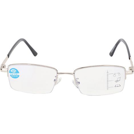 Lunettes de lecture multifocales anti-fatigue métal avec protection anti-lumière bleue pour presbytes, argent 150 (1/5)