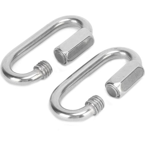 2 Pièces Mousqueton en Acier Inoxydable à Verrouillage en D avec Vis Hexagonale pour Escalade (6mm) (1/5)