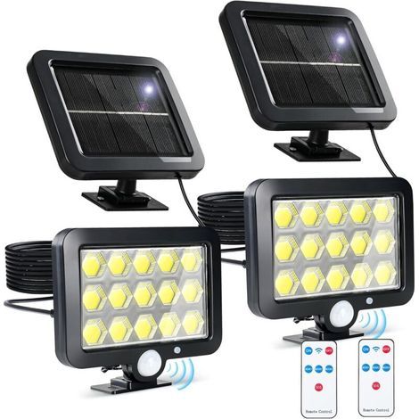 Solarbetriebene Sportleuchten für den Außenbereich - IP64 wasserdicht, 120° Abstrahlwinkel, geeignet für Veranden, Terrassen, Höfe und Garagen, Set mit zwei Leuchten. (1/5)