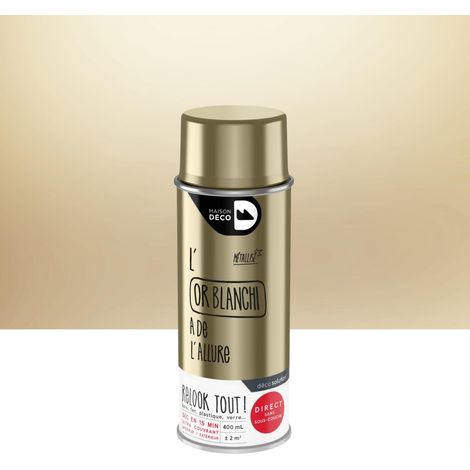 Bombe de peinture Relook tout MAISON DECO or blanchi satiné 400 ml