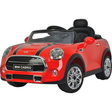 Macchina Elettrica per Bambini 12V con Licenza Mini Cooper Cabrio Rossa