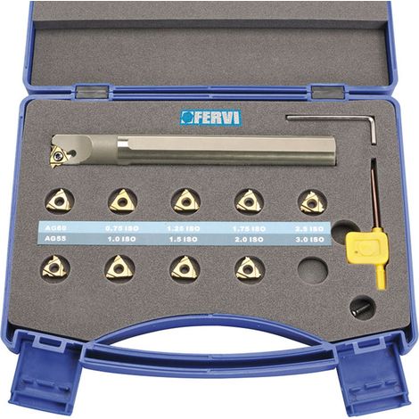 Kit utensile per tornio FERVI KISNR25 filettatura per interno (1/3)