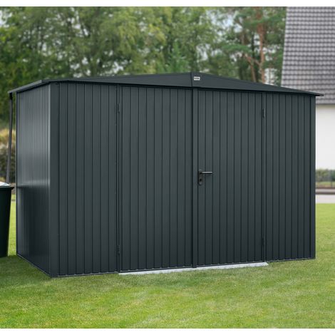 Hörmann Ecostar Metall-Gerätehaus Trend mit Satteldach Typ 3, 324 x 248 cm, anthrazitgrau, 7,2 m², 2-flüglige Tür