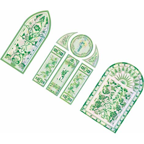 Momo PET Stickers Série Fenêtre Fleur au Clair de Lune, Cristal de Glace, Collage, Journal, Décoration, 6 Feuilles, Ombre de Fleurs, Forêt, Langue (1/5)