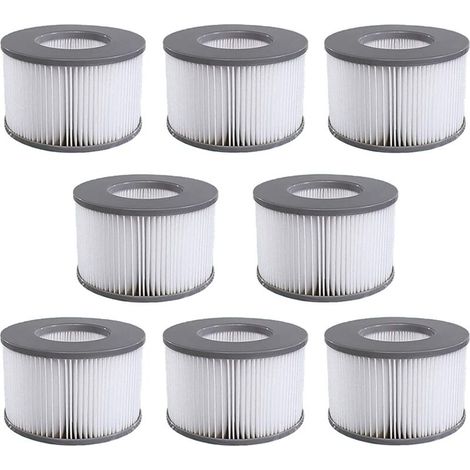 Lot de 8 cartouches filtrantes de rechange pour piscine gonflable Mspa, jacuzzi Ruikalucky (1/5)