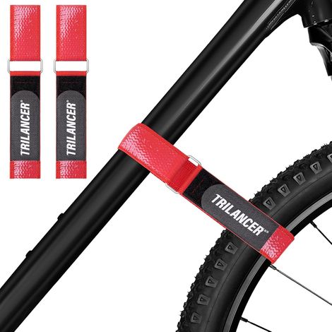2PCs Sangles Réglables avec Revêtement Antidérapant pour Stabiliser Les Vélos avec Système Scratch pour Support à Vélo sur Voiture et Râtelier à Vélo,pour Transport (1/5)