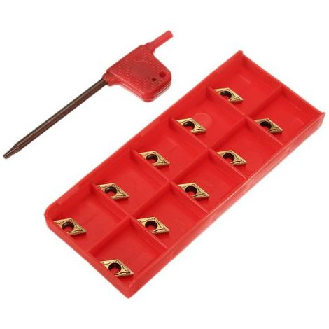 CNC inserts, DCMT070204 US735 DCMT21.51 carbide inserts, with key, suitable for lathe tools. (1/5)