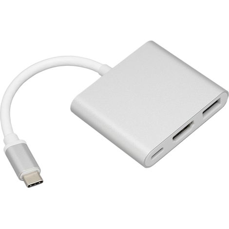 Adaptateur USB-C vers HDMI 3 en 1 avec Charge Rapide PD et Compatibilité Universelle (1/5)