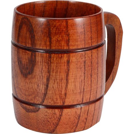 Chope en bois avec anse - Tasse à bière, vin, thé, café - Vaisselle - Accessoires de cuisine (1/5)