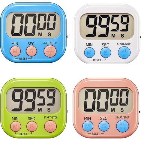 Minuteur électronique multifonction 4 pièces, minuteur d'apprentissage et de gestion, idéal pour la cuisine, les études et le travail. (1/5)