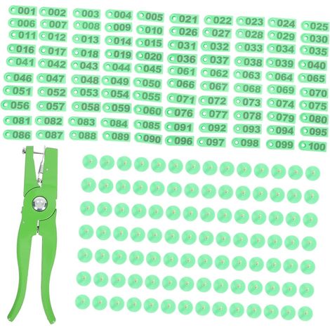 Pince à Étiquettes Auriculaires pour Animaux 1 Set Vert Pp Métal Gestion du Bétail, Améliore L’efficacité du Travail, Réduit L’effort Manuel (1/5)