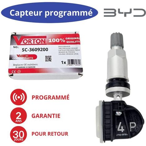 Sensore di pressione pneumatici TPMS programmato Valvola ruota BYD Atto 3 Seal Sealion 7 Dolphin Tang 433 MHz SC-3609200