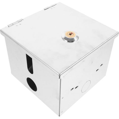 Boîtier de Prise Extérieure Verrouillable en Acier Inoxydable pour Recharge Argenté, Usage Extérieur, Format Simple, Conçu pour Véhicule Électrique (1/5)