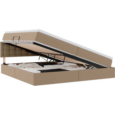 Maison Exclusive - Aufbewahrungsbett mit Matratze Cappuccino 200