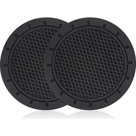 Set mit 2 universellen Auto-Becherhalter-Untersetzern – rutschfest – für Kaffeebecher – Auto-Accessoires für Damen – Schwarz/Glänzend (Schwarz)