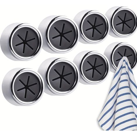 Pinces à serviette invisibles, Grippers multi-formes pour serviettes cuisine et salle de bain, Crochets sans perçage pour serviettes, Set de 8 (1/5)