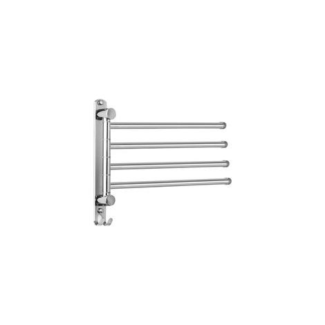 Porte-Serviettes Salle de Bain avec 4 Barres 180°Rotatives Sèche-Serviettes en Acier Inoxydable SUS304 34CM Porte Serviette Murale Sèche-Serviettes pour Salle de Bain Cuisine Lavabo- Argent (1/5)