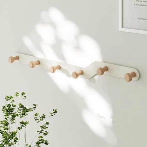 1 pieza，percheros infantiles，perchas para ropa infantil，gancho para abrigos，gancho para abrigos，gancho blanco para ropa，7 ganchos (1/5)