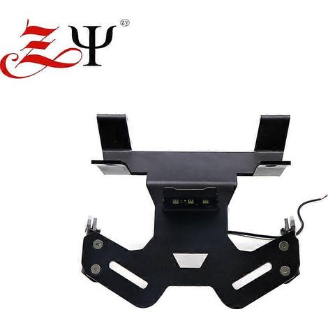 Pour motos Honda CB125R et CB300R modifiées avec feu arrière court : support de plaque d'immatriculation noir (1/5)