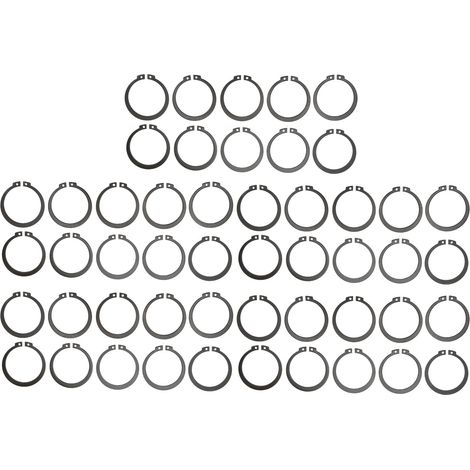 50 C-Clip-Sicherungsringe für die Kompressorkupplung 507, 1,8 mm dick, 49,44 mm Außendurchmesser, 40,69 mm Innendurchmesser, elastischer Ringsatz (1/5)