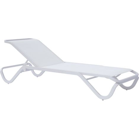 Moia Greenwood Lettino Vieste Bianco Alluminio Textilene 194 cm
