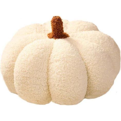 Coussin décoratif en peluche citrouille, coussin citrouille, décoration d'Halloween, coussins citrouille en peluche Halloween, 30 cm (blanc)-Crezuo (1/4)