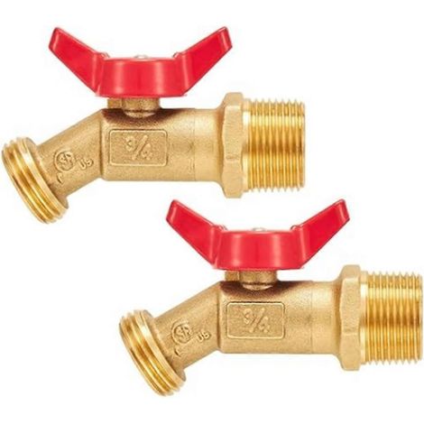 2sets extérieur tuyau d arrosage robinet pour BALL vanne 3 4 pouces External Thread NPT avec Included pour RAW Material (1/5)