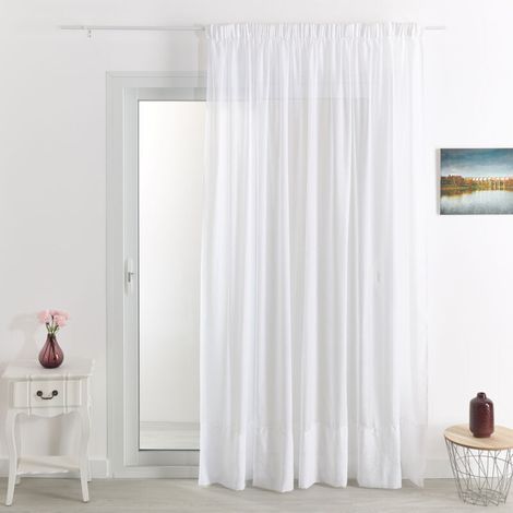 Tenda in voile sabbiato liscio con finitura Cornely – Bianca, 300 x 260 cm