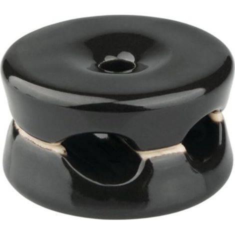 Serre-câble double en porcelaine noire 31 x 18 mm idéal pour organiser les câbles dans les environnements domestiques et de bureau (1/4)