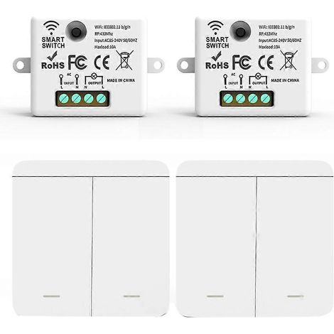 RF 433MHz Relaisempfänger mit 2x 2-fach Panelschalter