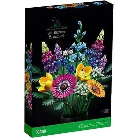 Blumenstrauß aus Bausteinen – Mehrfarbiges ABS-Blumenarrangement – DIY-Wohndekoration (1/5)