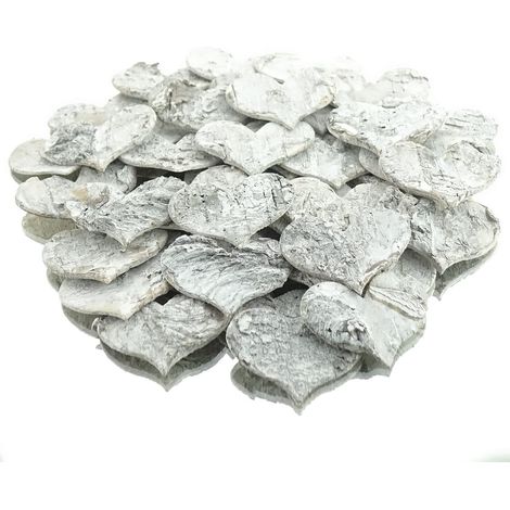 Freese – nature trends Cœurs à éparpiller en écorce de bouleau blanchie – 5 cm, boîte de 48